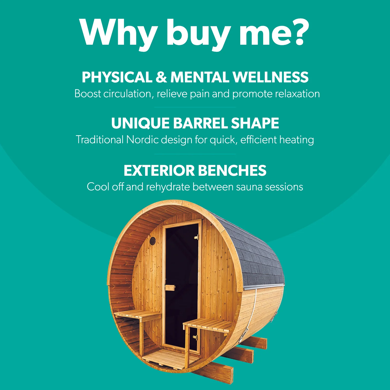 Hekla Barrel 210 - 4 Person Outdoor Sauna - Image 4