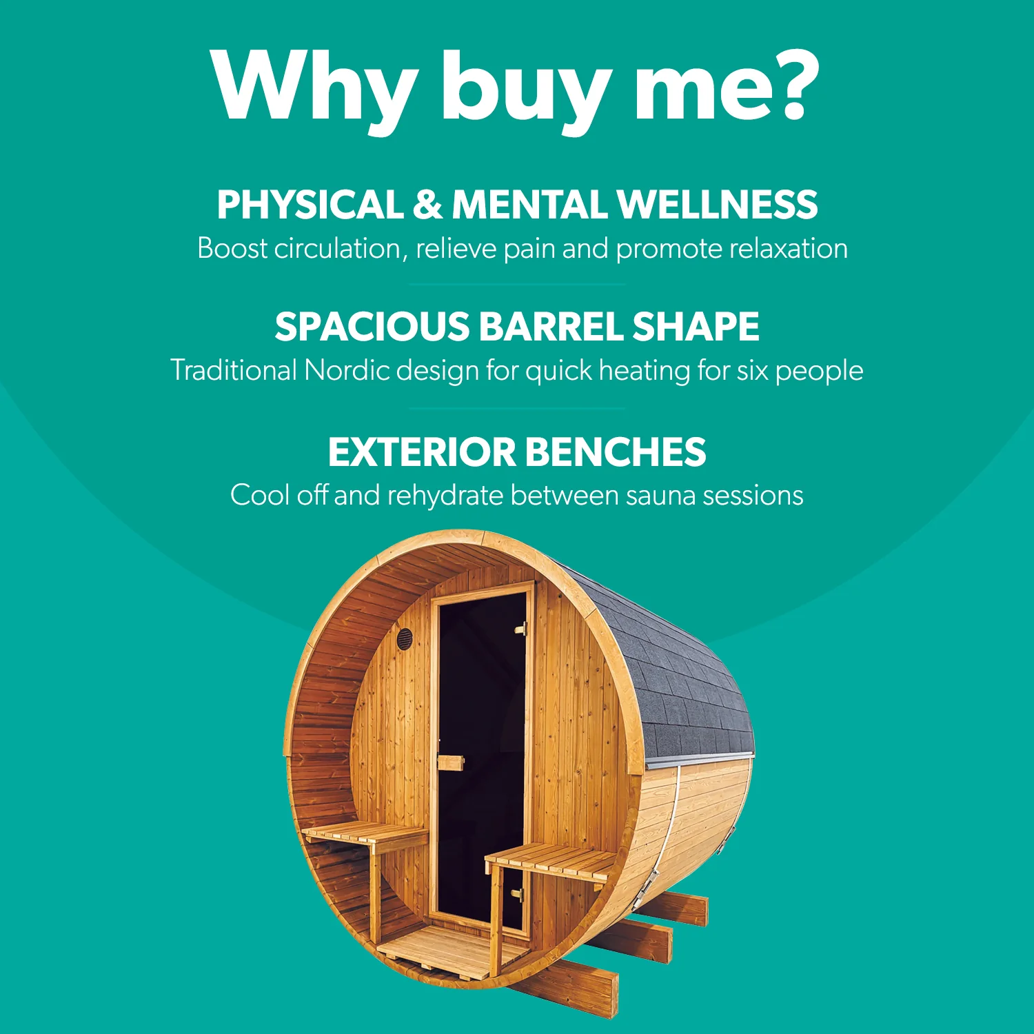 Hekla Barrel 250 - 6 Person Outdoor Sauna - Image 4